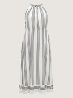 Supersoft Striped Print Halter Maxi Dress