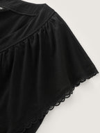 Cotton Button-Front Split Hem Midi Dress