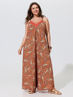 Paisley Print Backless Sleeveless Jumpsuit