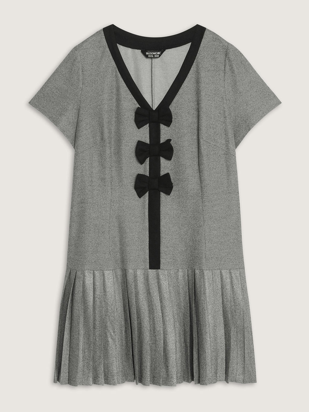 Color Contrast Bow-Front Mini Dress